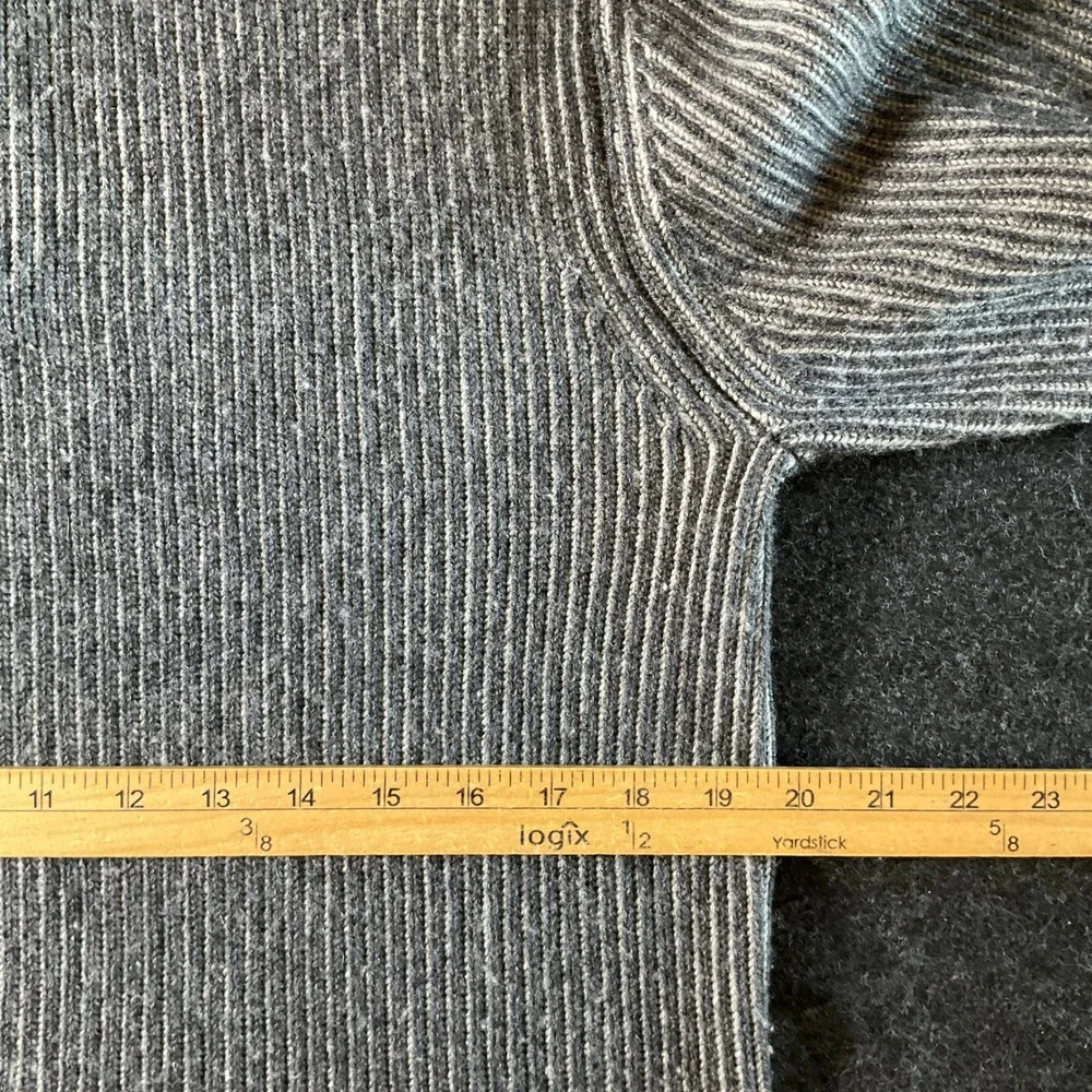 Banana Republic Sweater Mens S Grey Cashmere Wool Ribbed Quarter Zip Classic